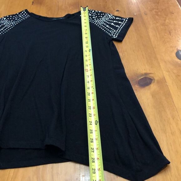 Spense Knits Black Short Embellished Sleeve Top - Picture 10 of 10